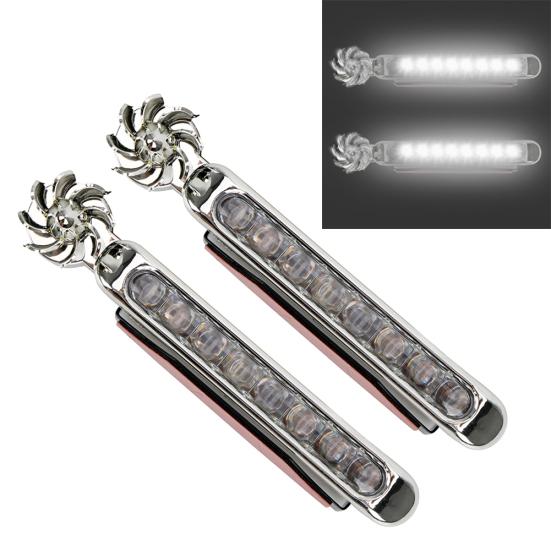 2шт ветроэнергетические автомобильные дневные ходовые огни светодиодные DRL декоративная лампа с вращающимся вентилятором