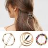 Circle Metal Hair Clips Gold Geometric Hairpin Fashion Round Barrettes Girls