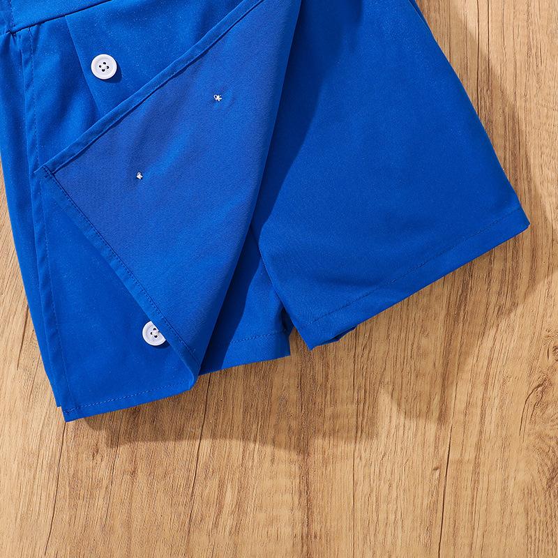 Повседневный костюм для девочек, летний детский топ с короткими рукавами и принтом, модные брюки-кюлоты, костюм из двух частей