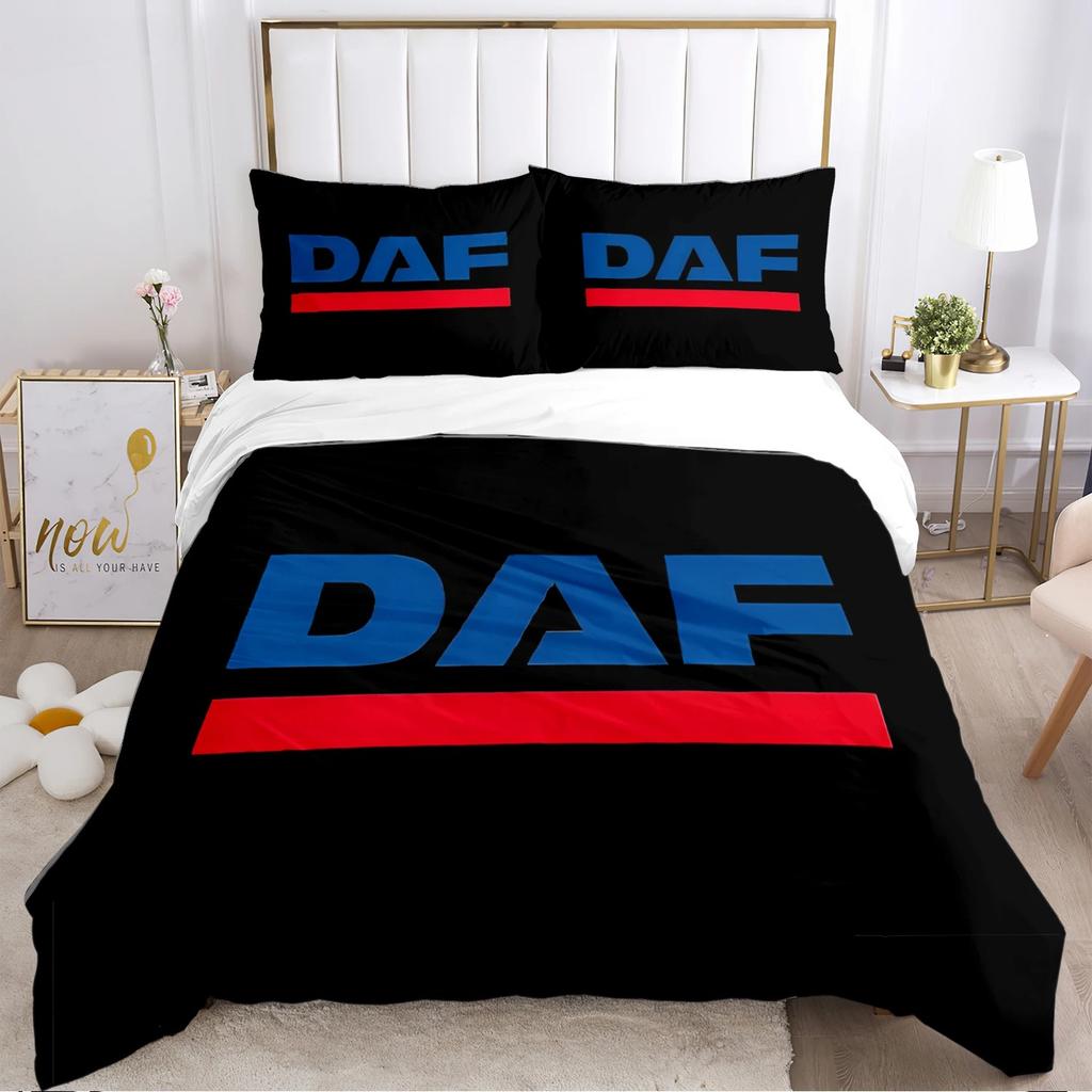 Truck Duvet Cover DAF Truck Logo Bedding set Cartoon Quilt Cover and Pillowcases for Teens Boy Single Double Queen King size