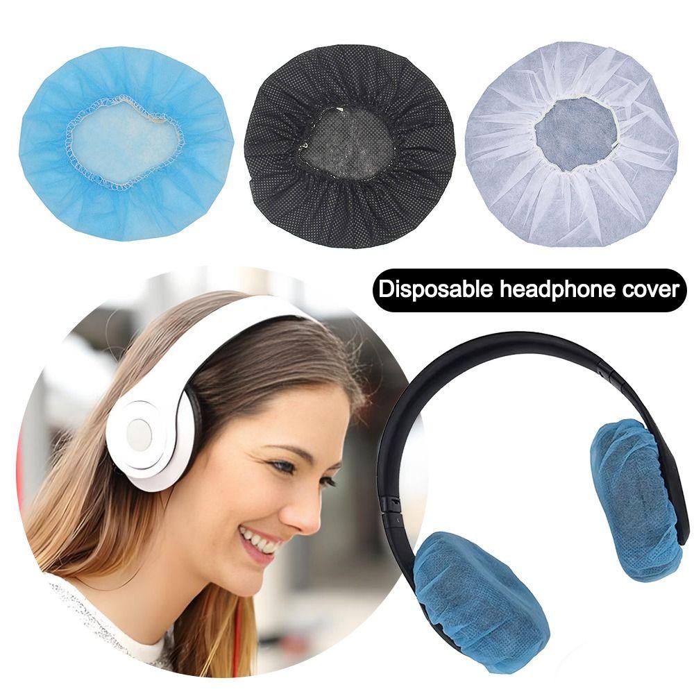 100Pcs/Bag Nonwoven Microphone Covers Disposable Microphone Protective Cap Headphone Cover