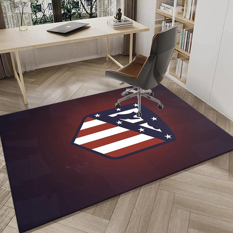 Atletico Ma-drid Crest Printed Area Rug for Office, Chair Rug, Decorative Carpet Floor Mat, Large Size Fan gifts Christmas gifts