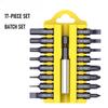 Набор из 17 шт. бит Torx, шестигранных, звездообразных (Security Tamper Proof) из легированной стали S2, с магнитным держателем, шлицевые, крестовые