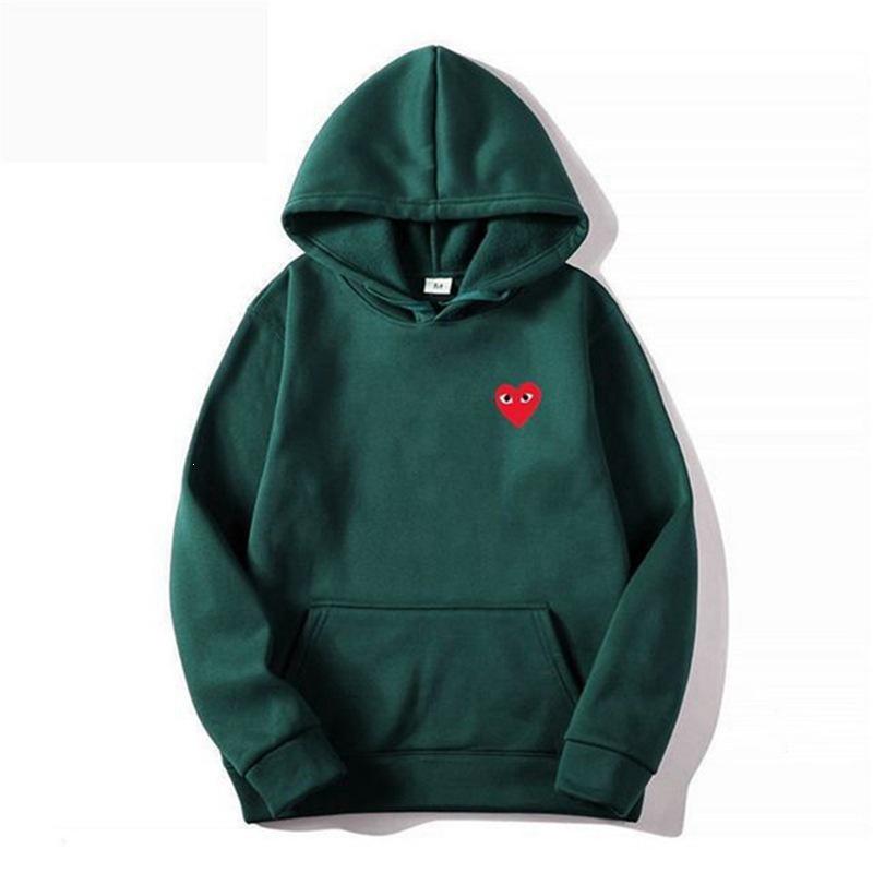 PLAY Kawakyu Embroidery Love Heart Unisex Oversized Hoodie - Autumn/Winter Plus Velvet Sweatshirt