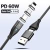 60 Вт Магнитный кабель для быстрой зарядки USB Type C - Type C кабель PD для быстрой зарядки iPhone Магнитный кабель для зарядки с разъемом
