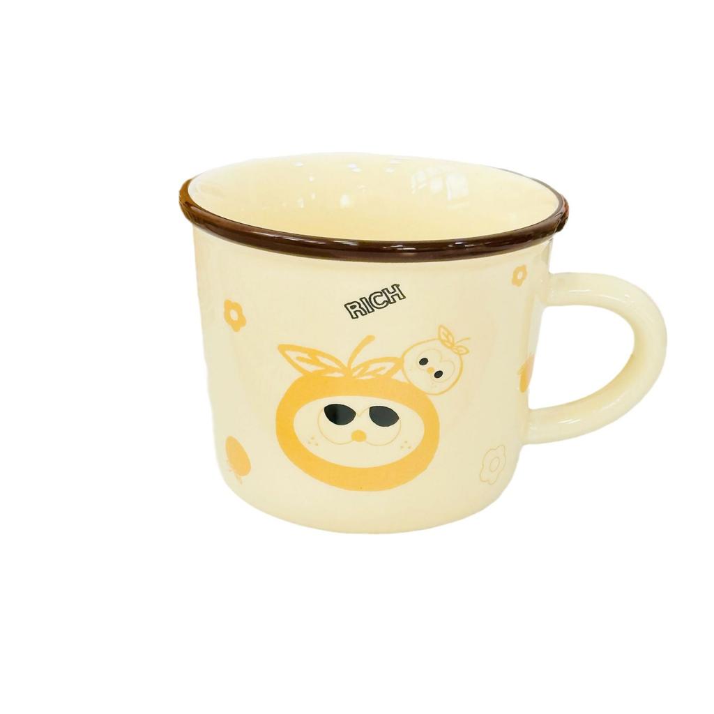 Одинарная чашка, маленький оранжевый набор с ручной домашней керамической милой чашкой, дорогой мультяшной кружкой, подарочная коробка