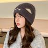 Осенне-зимняя шапка женская милая кошка вязаная шерстяная шапка маленькая свежая зимняя студенческая шапка-пуловер