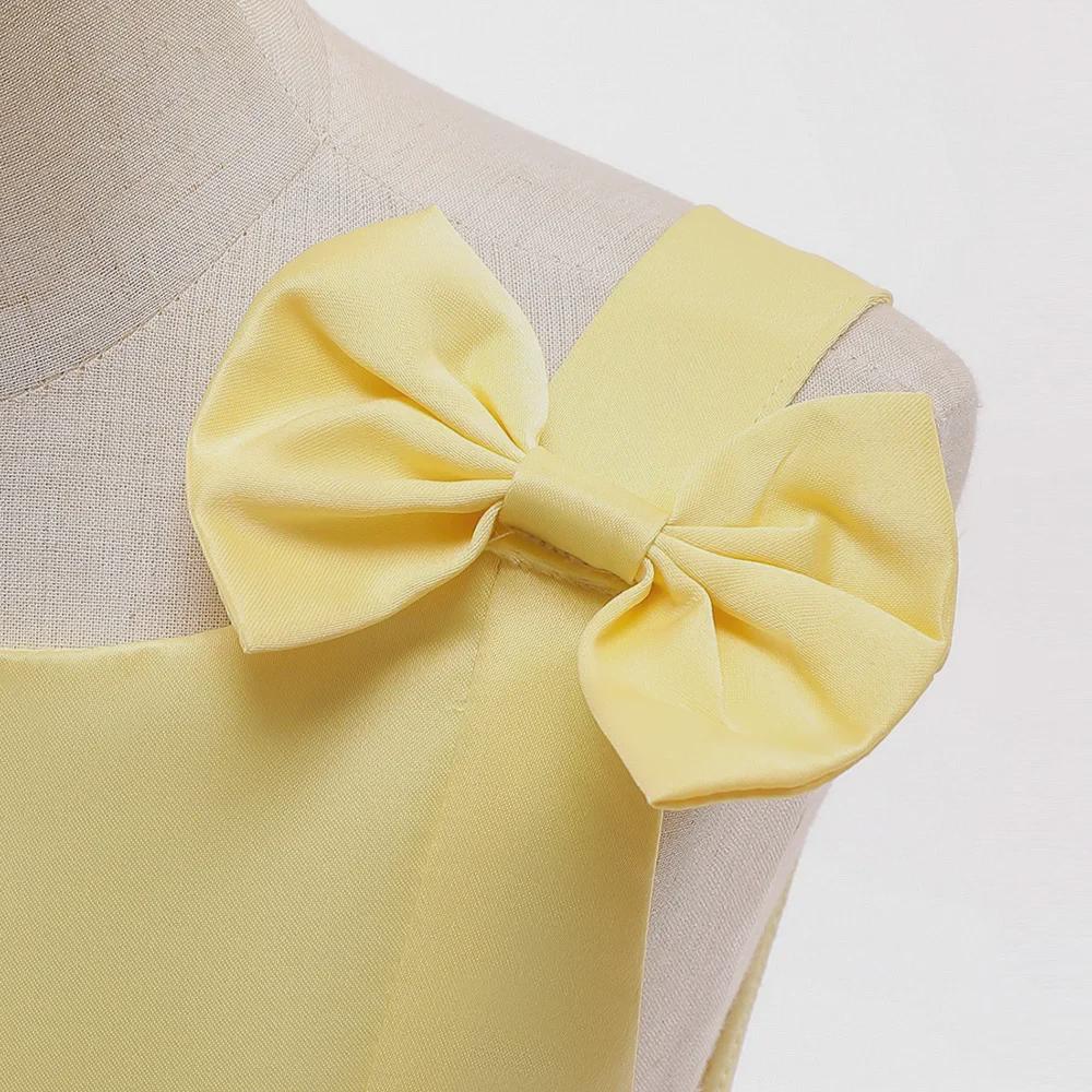 Атласное платье принцессы для девочек в европейском и американском стиле - наряд для дефиле и игры на фортепиано в честь Дня защиты детей