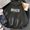 Brooklyn Est 1898, Нью-Йорк, толстовки с принтом для женщин, винтажный флисовый пуловер, модная одежда для творчества, свободная женская толстовка с карманами