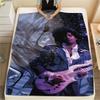 1Pc Purple Rain Print Flannel Blanket, High quality Comfortable for All Seasons, Home Decor, Warmth and Comfort, Perfect for Gifts