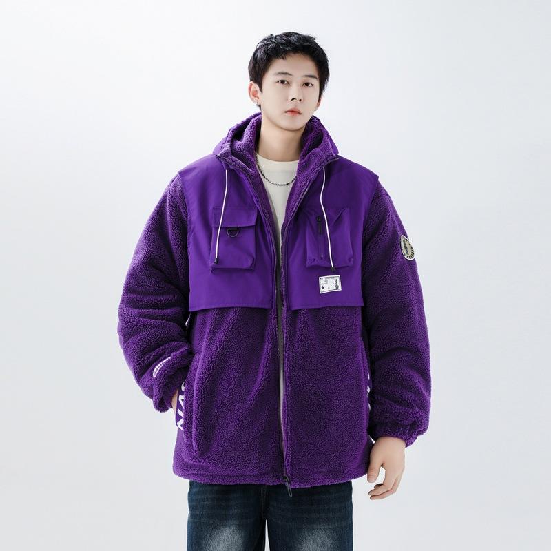 Куртки мужские осенне-зимние модные универсальные бархатные утолщенные мужские хлопковые куртки зимние теплые куртки из овечьего бархата