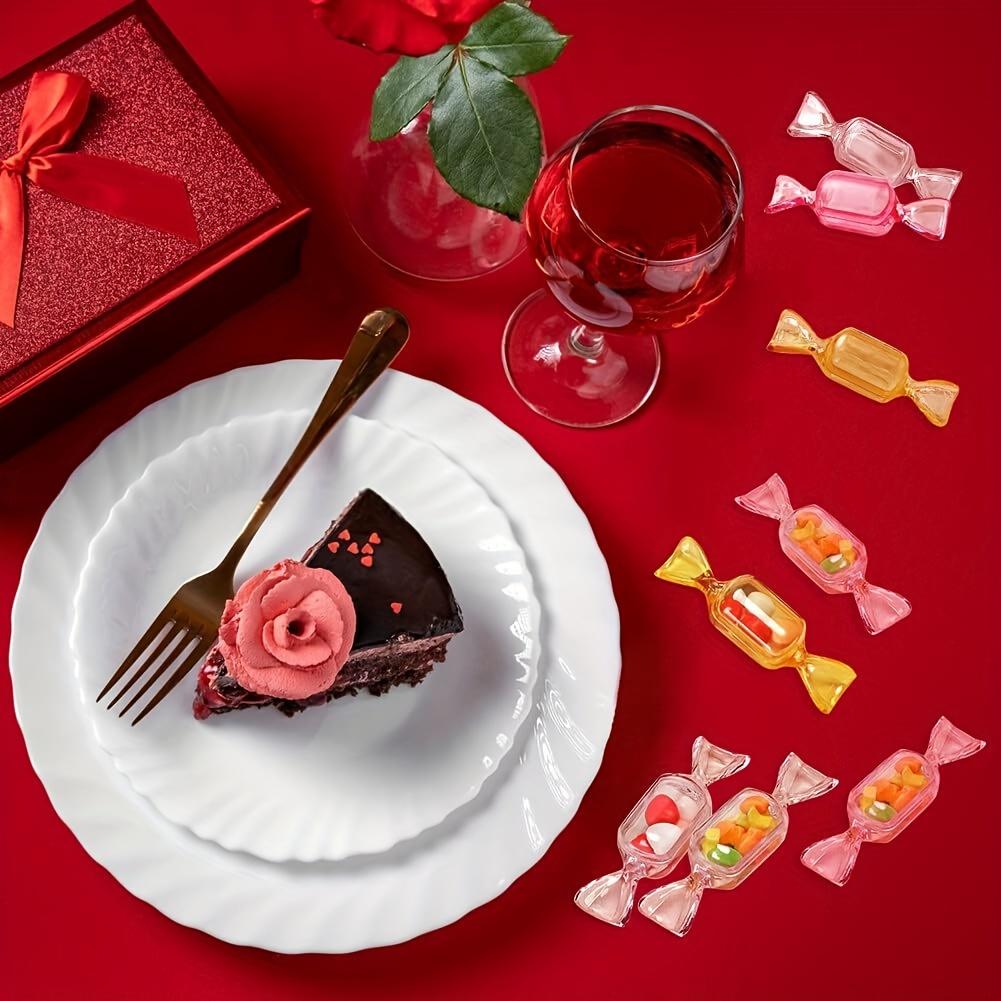 20 шт. Милая шкатулка для украшений в форме конфеты, мини-прозрачный органайзер для колец, портативные дорожные подарочные коробки для хранения для вечеринок