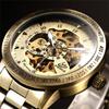 European and American Style Men's Fashion Casual Skeleton Machine Retro Bronze Automatic Mechanical Watch