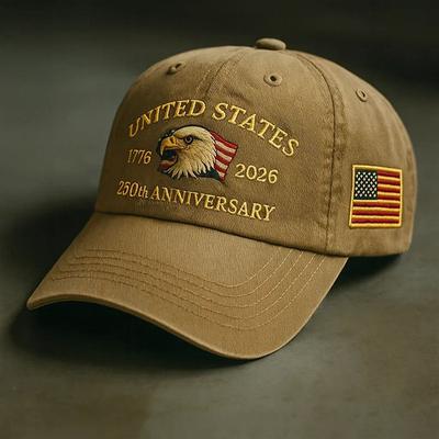 Шляпа к 250-летию Соединенных Штатов Бейсболка с принтом USA 1776-2026 Повседневные кепки для улицы для мужчин и женщин