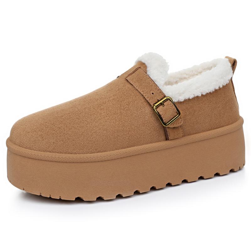 2025 New Fur Platform Women Ankle Boots Flats Suede Warm Shoes Woman Trend Designer Brand Short Plush Cozy Femme Snow Botas