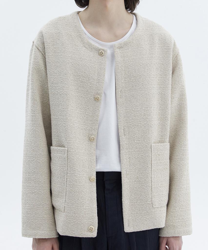Куртка Trip Le Sens Casting Tweed Round Jacket_Винтажный синий
