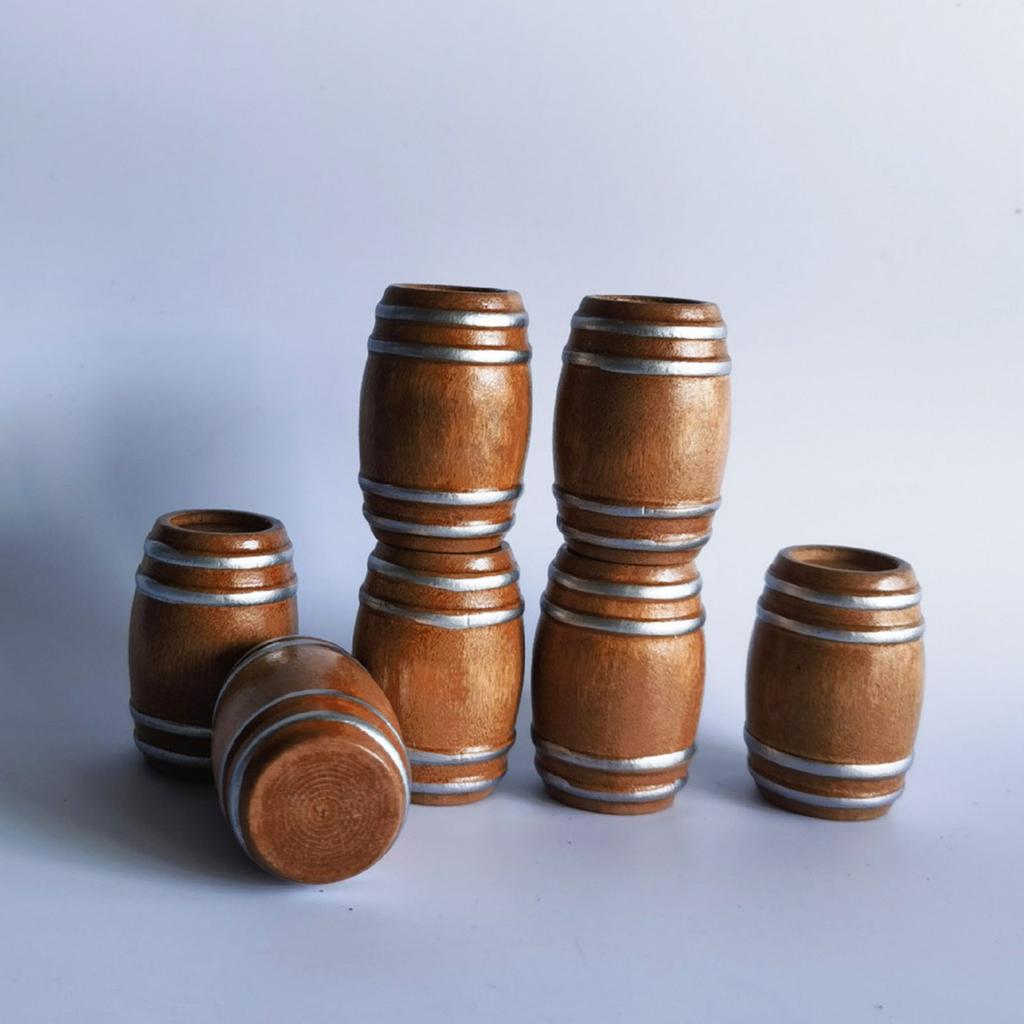 Мини Деревянная Пивная Бочка Аксессуар для Кукольного Домика 2,8x2,8x4См Антикварный Реквизит для Пабной Сцены Креативная Крошечная Модель