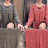 Женский вельветовый пижамный комплект - Цельный, с круглым вырезом, свободный, удобная домашняя одежда для осени/зимы