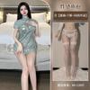 Sex uniform classical stand-up collar cheongsam hot perspective sex underwear split fork free cheongsam temptation