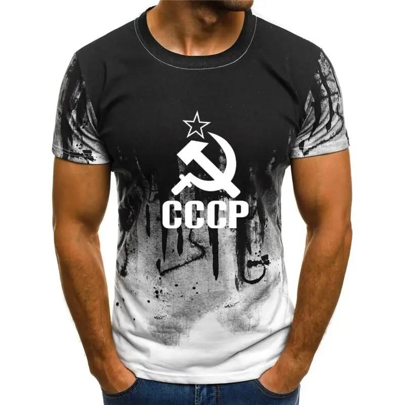 Mens T-Shirt Summer Russian 3d Print T Shirts Men USSR Soviet Union Man Short Sleeve Tshirt Moscow Mens Tees O Neck Tops Clothing