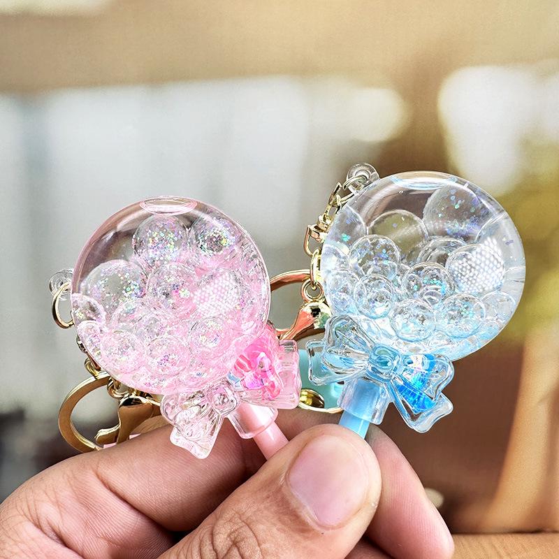 Изысканный брелок-леденец с плавающим песком: Милый брелок для школьных сумок девочек