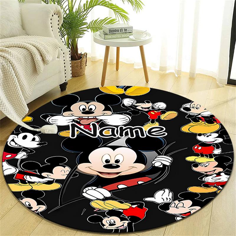 Personalized M-Mickey Round Chair Office Rug - Perfect for Mat, Office Chair & More - Ideal Gift for Birthdays and Holidays