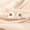 Round Natural Citrine Sterling Silver Handmade Stud Trendy Boho Earrings Jewelry EE-157-6