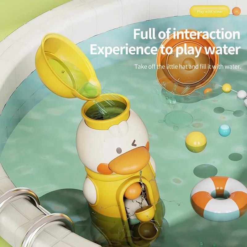 Игрушки для ванны для малышей Утка Вращающееся водяное колесо Ванная комната Сильные присоски Совок для воды Веселые игрушки для ванны Подарки для детей