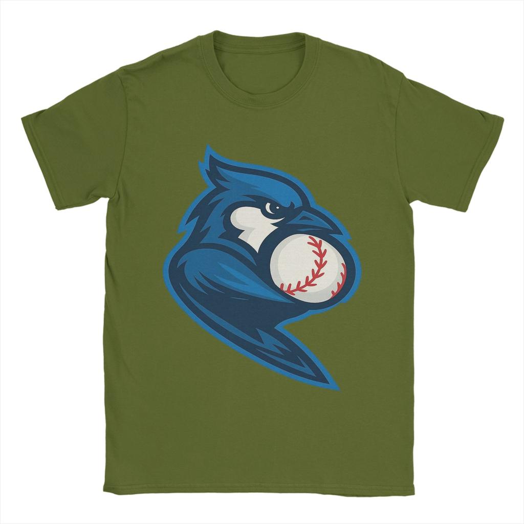 A BlueJaysBird Holding a Baseball TShirt for Unisex Fashion Pure Cotton Tees Crew Neck Short Sleeve T Shirt Printed Clothing