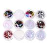 12 Jars/1 Box Shiny Sweet Pattern Manicure Nail Art Eye Make-up Sequin DIY Tool
