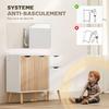 HOMCOM - meuble de rangement - Panneaux de particules classe E1 - 90x30x72cm - Blanc, Chêne Clair