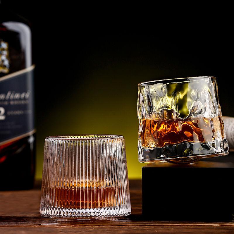 Креативные хрустальные бокалы для виски, старинные рок-бокалы, стаканы, стеклянная посуда для коктейлей, шотландского виски, волчки, дизайнерские бокалы