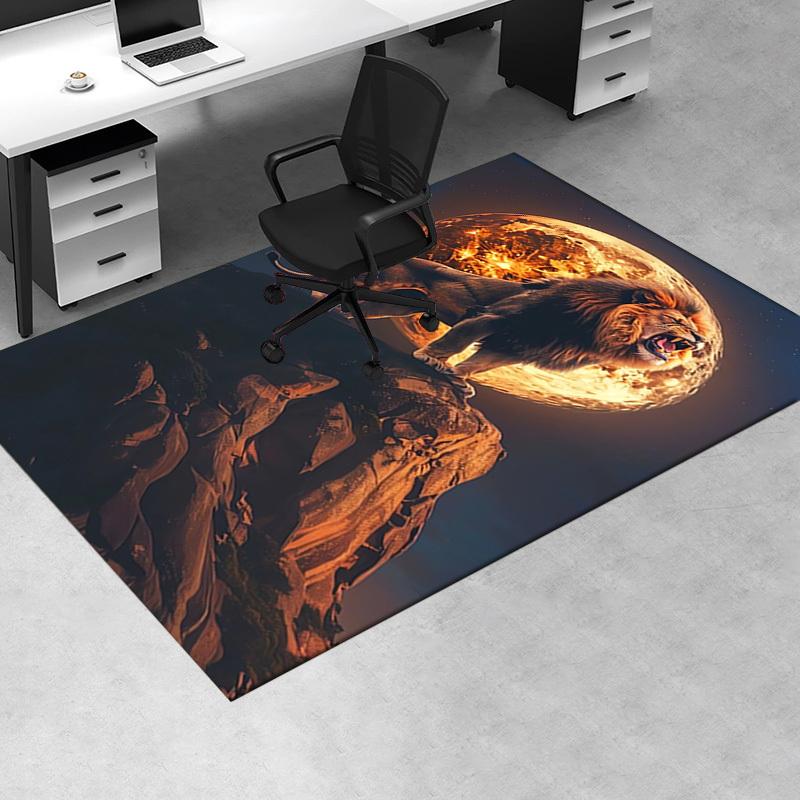 Office Carpet-Lion Roar Moonlight-Sofa Rug, Chair Mat Protectiona008