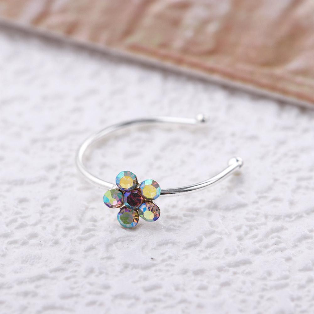 Кольцо-гвоздик для вечернего платья со стразами из нержавеющей стали, украшение для носа, кольцо для языка, поддельное кольцо для носа