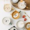 Japanese Cartoon Cat Coffee Mug With Animal Cat Pattern Lid Small Dish Cute Breakfast Cup Creative Coffee Cup Milk Cup Gift2026