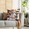 Square Pillowcase - Cute Goat Snowman Themed Printed Pillow Cover, 2024 New Year Digital Decor And Scarf Element Combination, Red Blue Warm Tones Crea