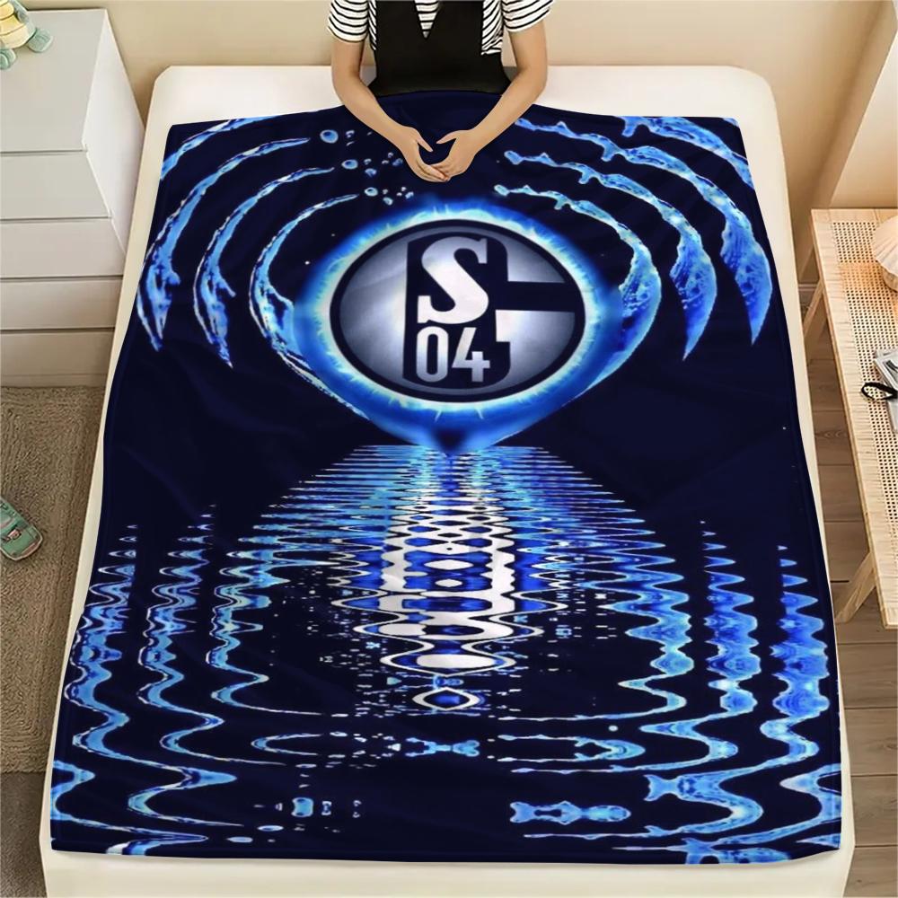 1PC Schalke 04 Print Flannel Blanket, High quality Comfortable for All Seasons, Home Decor, Warmth and Comfort, Perfect for Christmas Gifts147