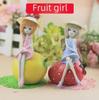 Креативные смоляные украшения для торта в виде фруктов в виде девочки, домашний декор, подарки и аксессуары для автомобиля