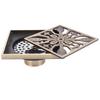 10x10cm Floor Drain Antique Copper Deodorant Shower Drain for Home Hotel Bathroom Toilet