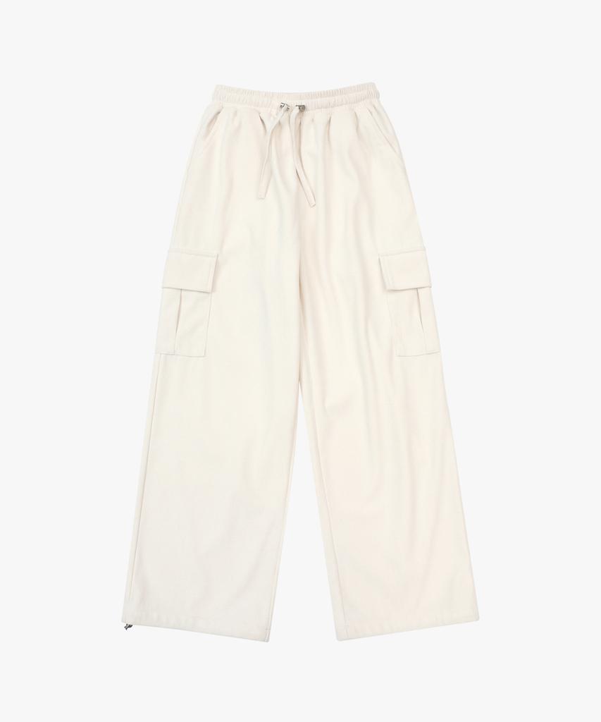 LOSSYROW Corduroy Banding Cargo Pants Cream