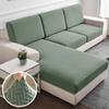 Jacquard Thick Sofa Covers Solid Color Sofa Cushion Case Elastic Funiture Protector Living Room Couch Covers Anti-dust Removable