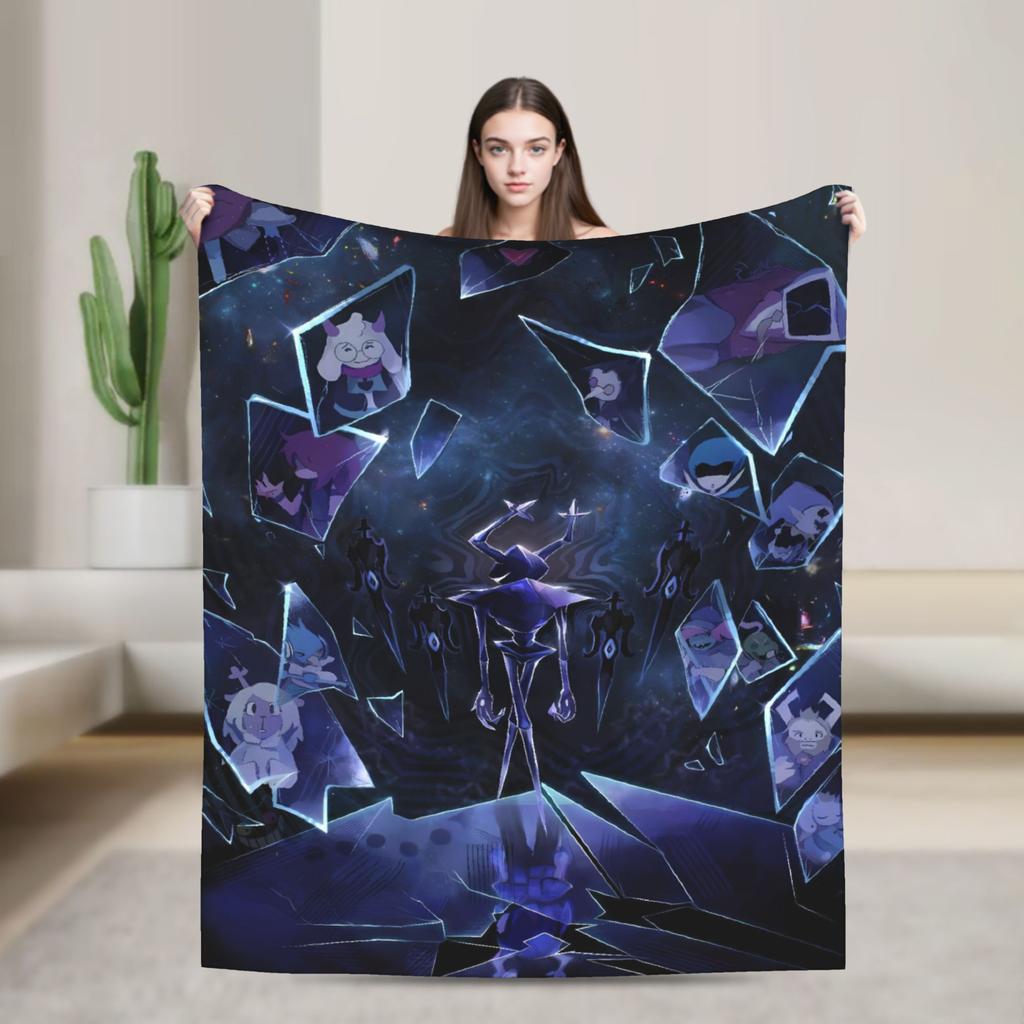 Deltarune Funny Tenna Blankets Airplane Travel Flannel Throw Blanket For Living Room Soft Custom DIY Bedspread Gift Idea