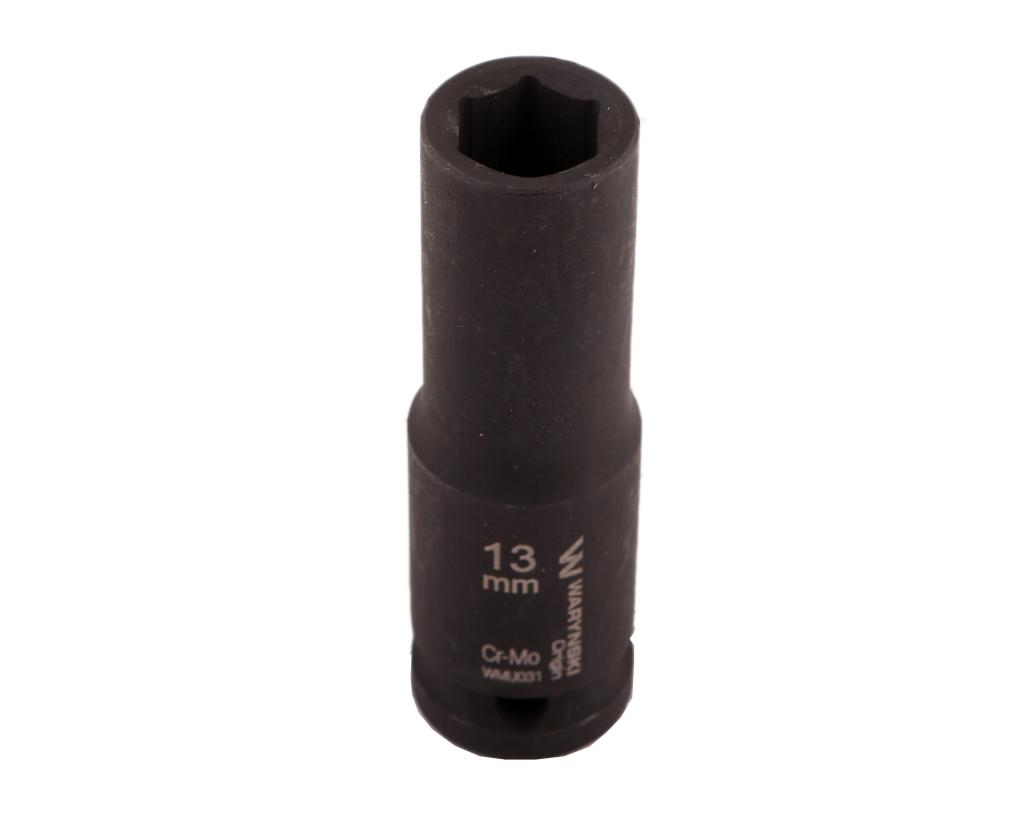 Long hexagonal impact socket 1/2". 13 . CrMo. DIN 3129. Waryński