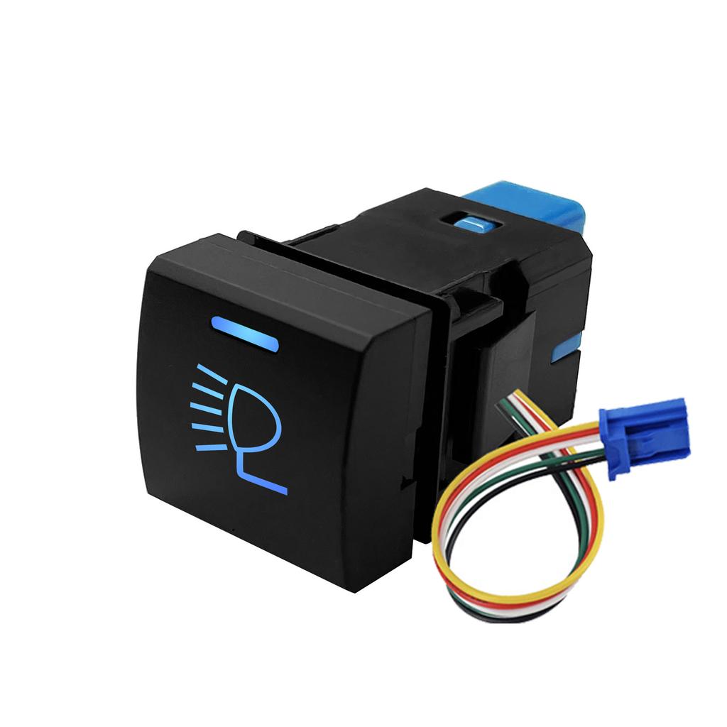 12V Car Push Button Switch Blue LED Light Bar Power Radar Winch Sensor Switch Accessories For Toyota Corolla Camry Rav4 Prado