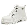 Autumn Winter Fashion White Boots for Men Comfortable Soft Men's Ankle Boots Leather Platform Boots Casual Men Botas Masculino