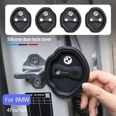 4Pcs Silicone Car Door Lock Cover Antirust Protect Lid For BMW E91 X5 E70 F11 E30 F31 X3 F25 E61 E83 X1 E53 E87 F40 F32 E70 F36 Q222