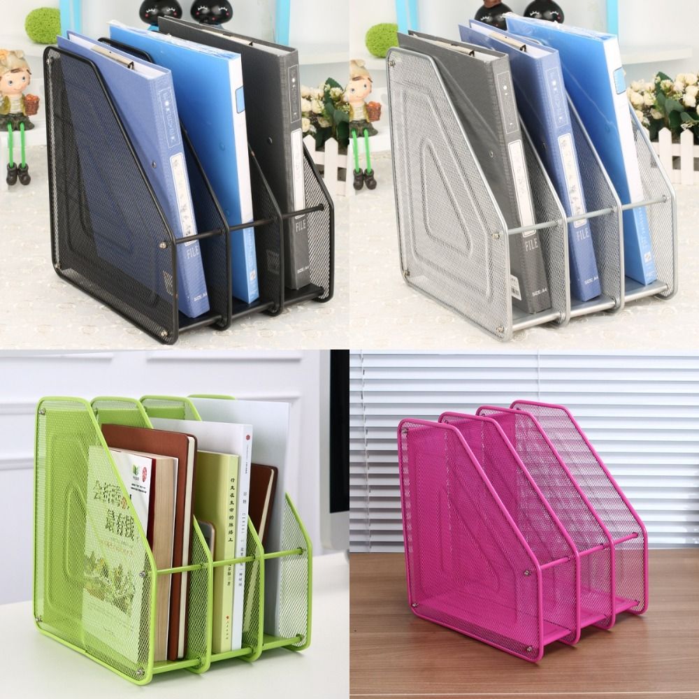 Data Rack 3 Tier File Frame Wire Mesh Standing Desktop File Folder Metal File Rack Restaurant