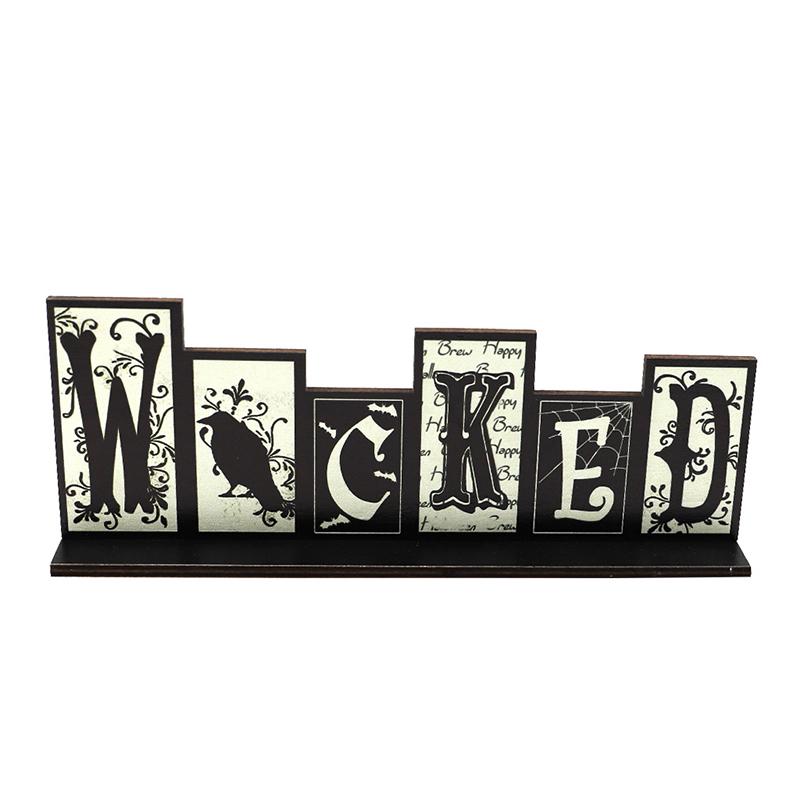 Halloween Wooden Ornament Tree Hanging Pumpkin Ghost Plaque Pendant Party Decor