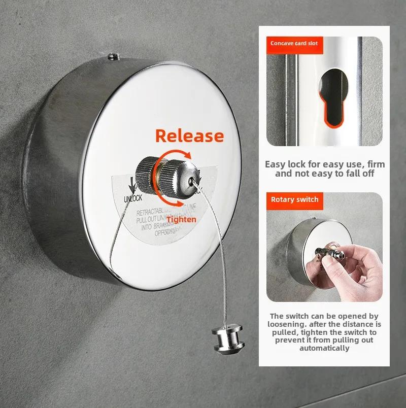 Новая 2,8 м Балкон Невидимая Выдвижная Бельевая Веревка Ванная Комната Общежитие Сушка Одежды Одеяло Организация Хранения Одежды Веревка