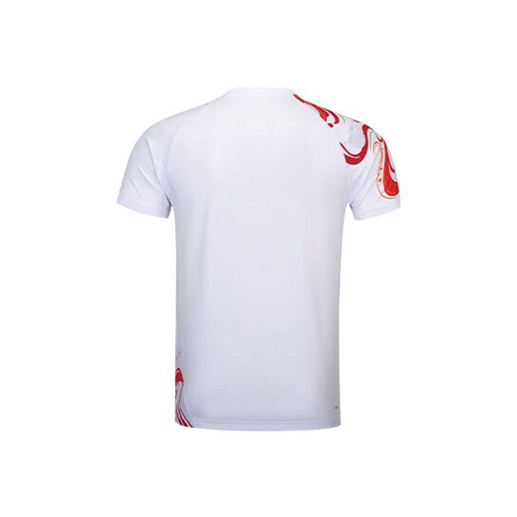 Футболка прямого покроя с логотипом серии Li Ning Badminton, быстросохнущая, унисекс, стандартная, белая AAYU231-2